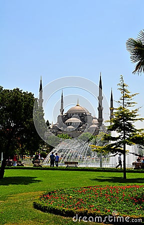 The majestic Blue Mosque in Istanbul Stock Photo