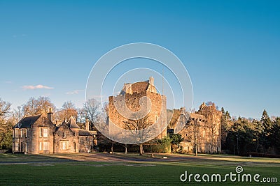 Majestic Buildings of Dean castle in Late Afternoon Sunlight in Editorial Stock Photo