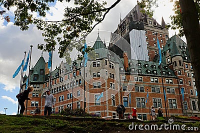 Chateau Frontenac in Quebec City, Canada Editorial Stock Photo