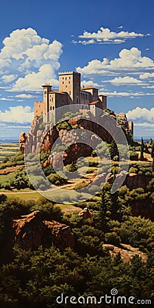 Majestic Castle Painting Inspired By Dalhart Windberg Stock Photo