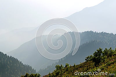 Majestic Caucasus mountains in the tonal perspective Stock Photo