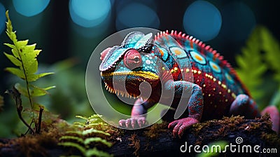 Majestic Chameleon in Natural Camouflage Stock Photo