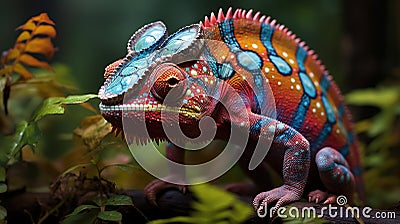 Majestic Chameleon in Natural Camouflage Stock Photo