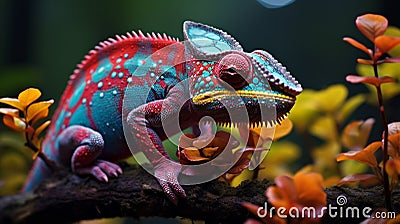 Majestic Chameleon in Natural Camouflage Stock Photo