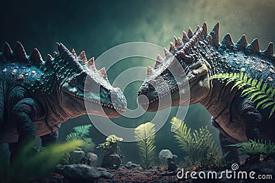 Majestic dinosaurs in their natural habitat Stock Photo