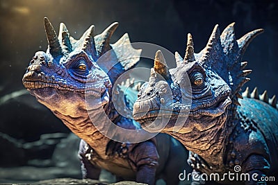 Majestic dinosaurs in their natural habitat Stock Photo