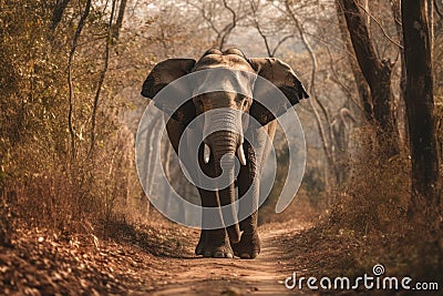 Majestic elephant in a natural environment Stock Photo