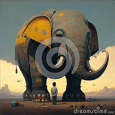 Majestic Elephant Statue Stock Photo