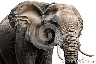 Majestic Elephant on White Background for Posters and Web. Stock Photo