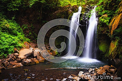 Majestic Falls, McDowell Creek Falls County Park, Oregon Stock Photo