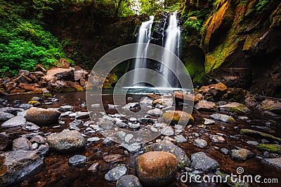 Majestic Falls, McDowell Creek Falls County Park, Oregon Stock Photo