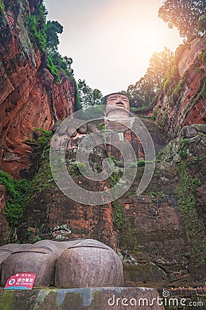 The majestic Giant Leshan Buddha Editorial Stock Photo