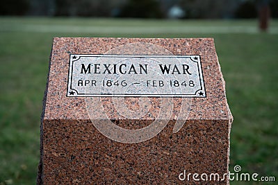 Majestic granite monument for Mexican war at a cemetery Editorial Stock Photo