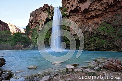 The Havasu Fall at Havasupai Stock Photo