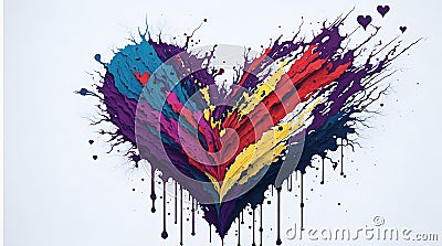 A majestic heart crafted from a spectrum of vibrant Colors Stock Photo