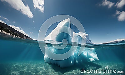 Majestic iceberg above and below waterline Stock Photo