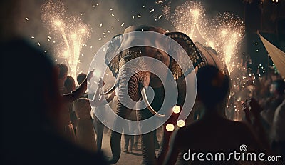 Majestic Indian Elephant Adorned for a Traditional Indian Wedding Celebration Stock Photo