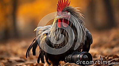 Majestic Indian Rooster Stock Photo