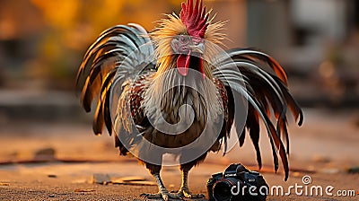 Majestic Indian Rooster Stock Photo