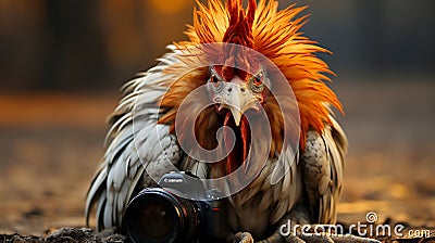 Majestic Indian Rooster Stock Photo