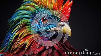 Majestic Indian Rooster Stock Photo