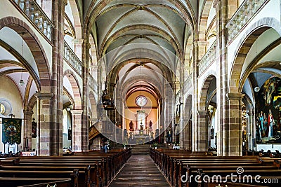 Majestic interior of Abbey-church of Saint Peter and Saint Paul Editorial Stock Photo