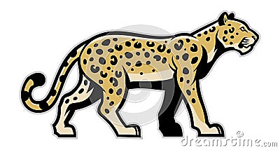 Majestic leopard mascot Vector Illustration