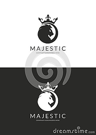 Majestic. Lion logo Vector Illustration