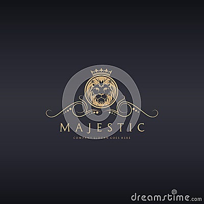 Majestic. Lion logo Vector Illustration