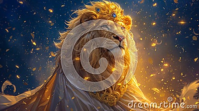 Majestic lion with a Stock Photo