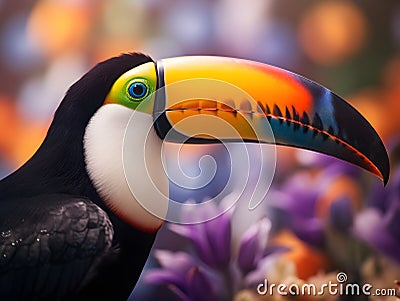 majestic looking Toucan in the wildness Stock Photo