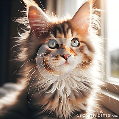 A Tiny Furball Unleashing Endearing Charm in Every Purr. Generative ai for illustrations Cartoon Illustration