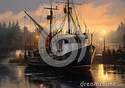 Majestic Maritime Moments: A Cascadian Adventure at Camp Half Bl Stock Photo