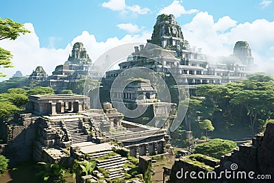 Majestic Mayan ruins in Latin America showcasing Stock Photo