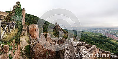 Majestic medieval castle Saint-Ulrich on the top of the hill Stock Photo