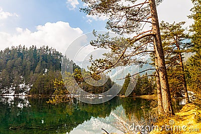 Majestic mountain lake in Fernsteinsee Stock Photo