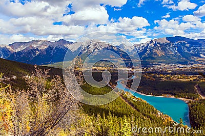 Majestic panorama of Rocky Mountains Stock Photo