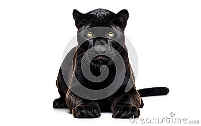 Majestic Panther on White Background Stock Photo