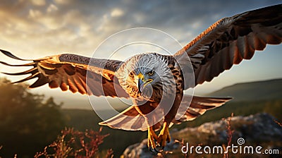 The Majestic Red Kite Soaring in the Sky Stock Photo