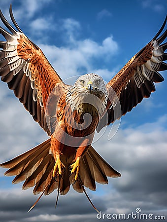 The Majestic Red Kite Soaring in the Sky Stock Photo