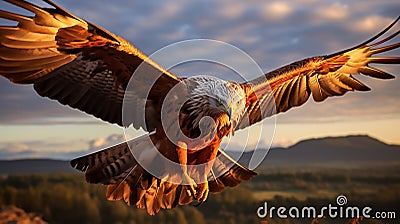 The Majestic Red Kite Soaring in the Sky Stock Photo