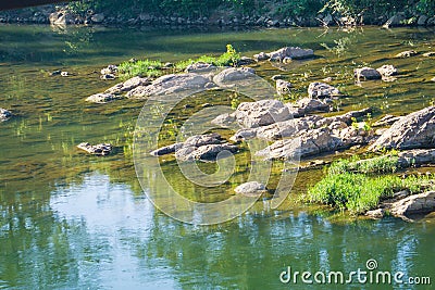 Majestic Roanoke River Rocky Bottom Stock Photo