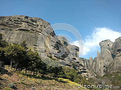 Rock formation in Meteora , Kalabaka Greece Stock Photo