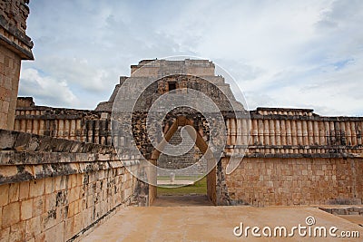 Majestic ruins Maya city in Uxmal,Mexico Stock Photo