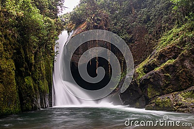 Majestic Savegre River Waterfall in San Gerardo de Dota, Costa Rica Stock Photo