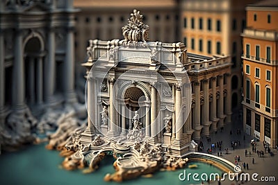 The Majestic Trevi Fountain in Italy. Perfect for Travel Brochures and Postcards. Stock Photo