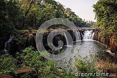 Tad Pha Suam Pha Suam Waterfall, Bolaven Plateau, Champasak Province, Laos Stock Photo