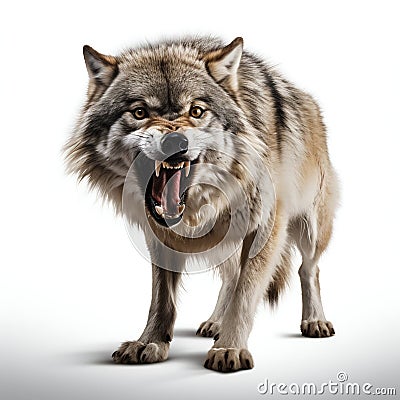 Majestic Wolf Howling. Generative ai Cartoon Illustration