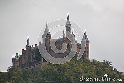 Majestuous Castle on the top of the mountain Stock Photo