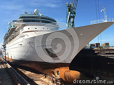 Majesty of the Seas in dry dock Editorial Stock Photo